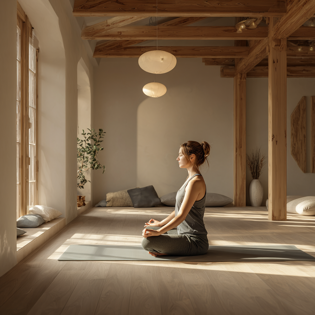 Yoga meditation in peaceful environment