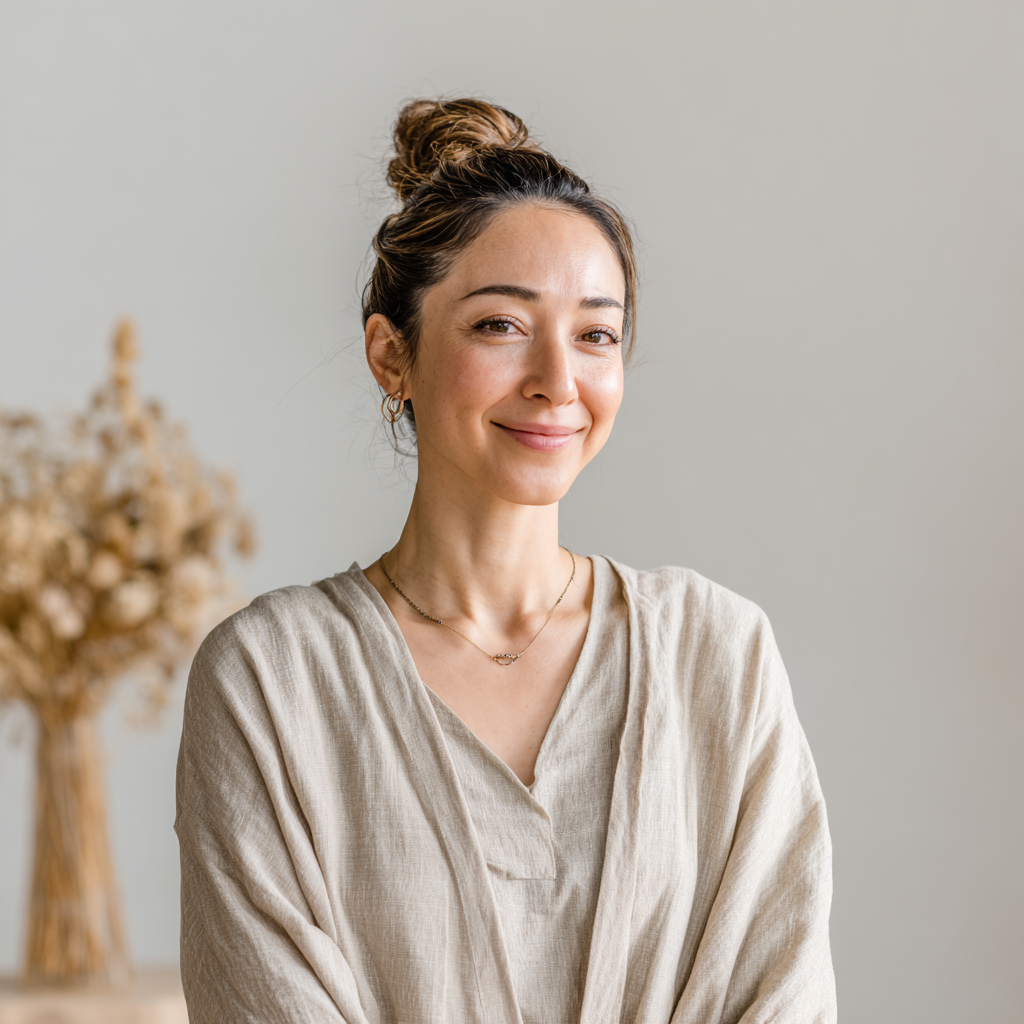 Yoga studio interior with natural lighting